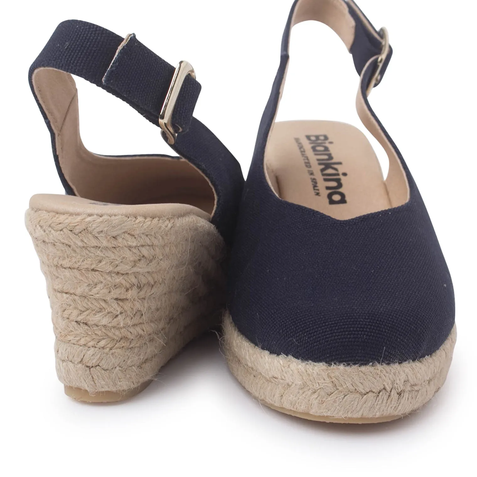 Murcia Organic Canvas Espadrille Wedges - Navy