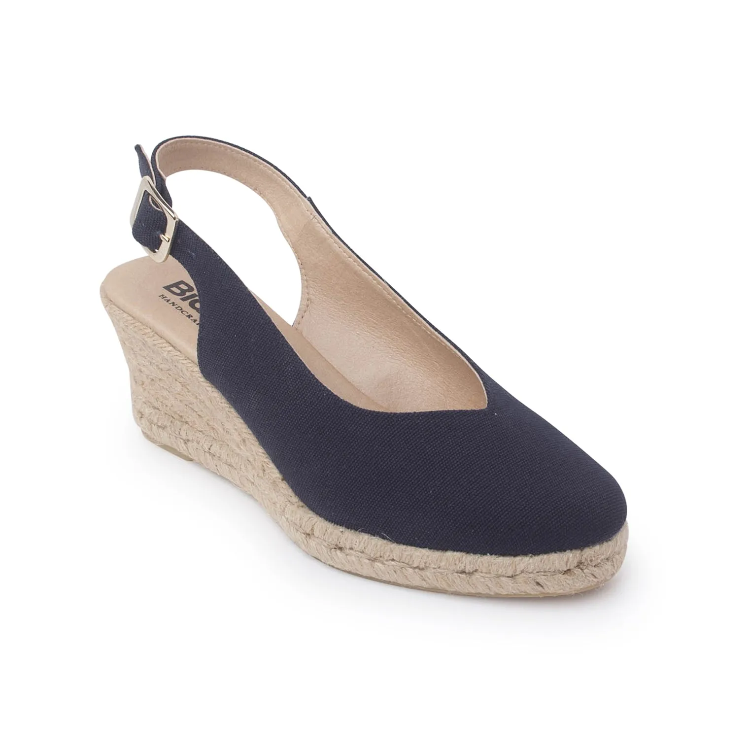 Murcia Organic Canvas Espadrille Wedges - Navy