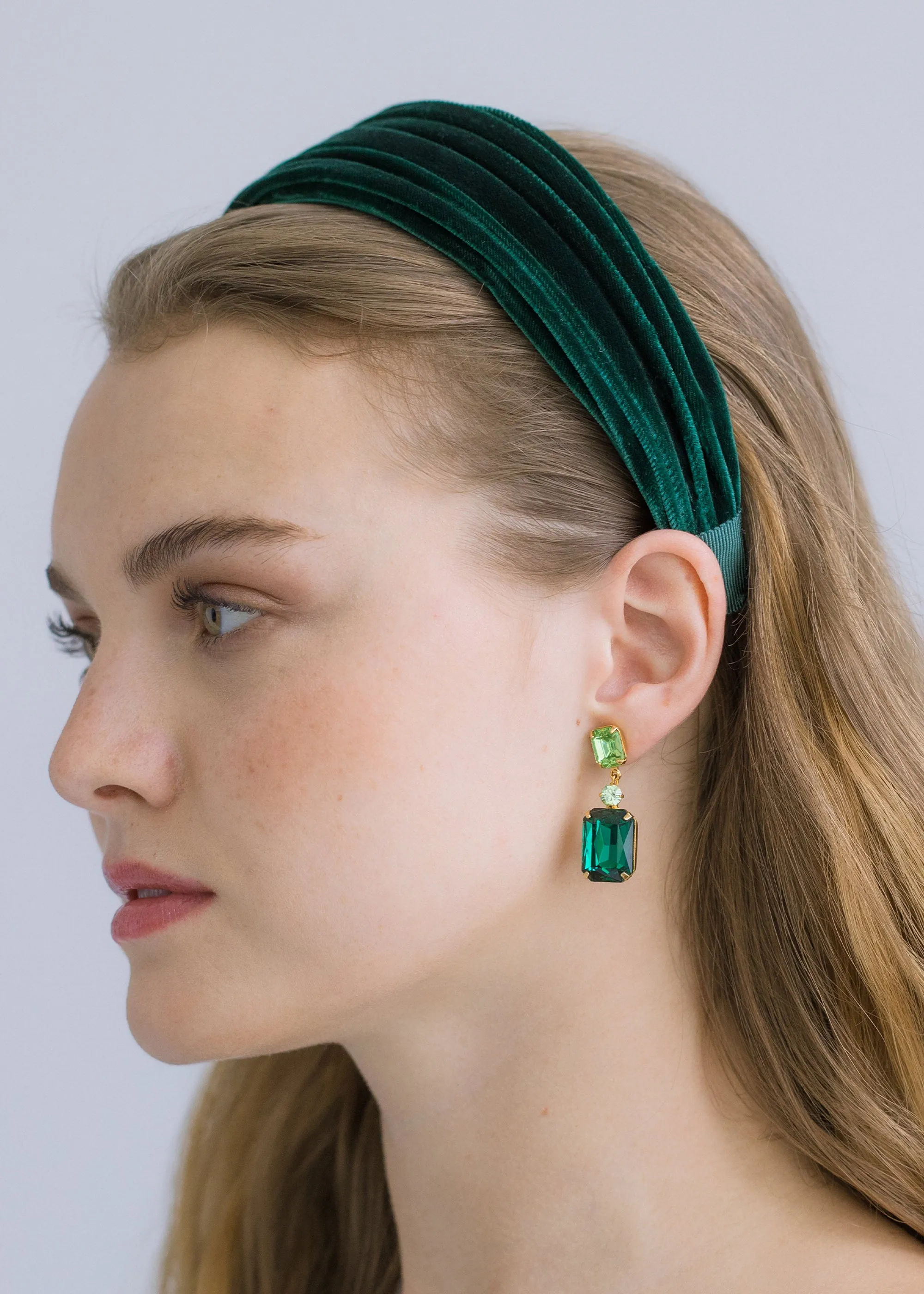 Natasha Velvet Headband -- Emerald