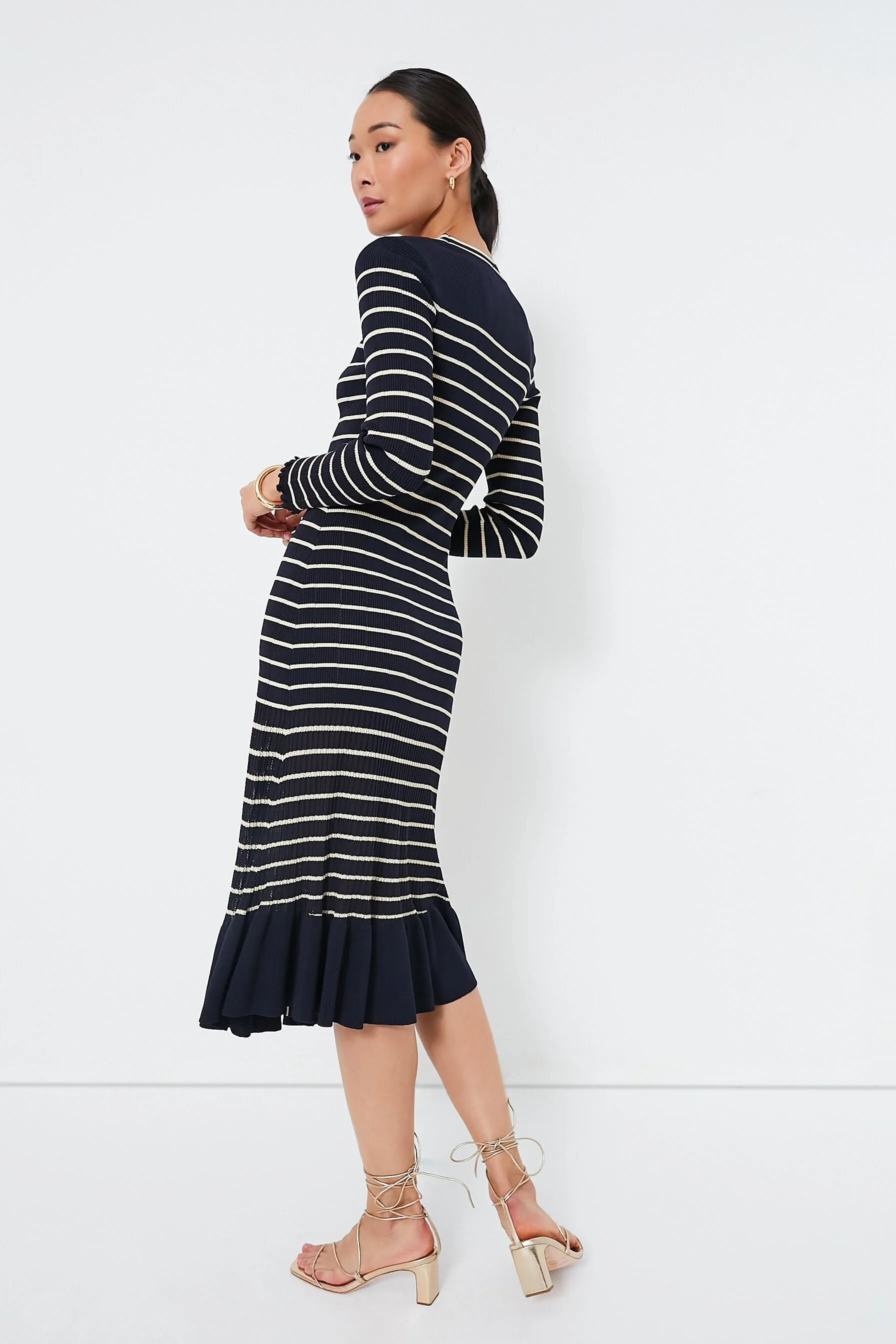 Navy Stripe Marina Midi Dress