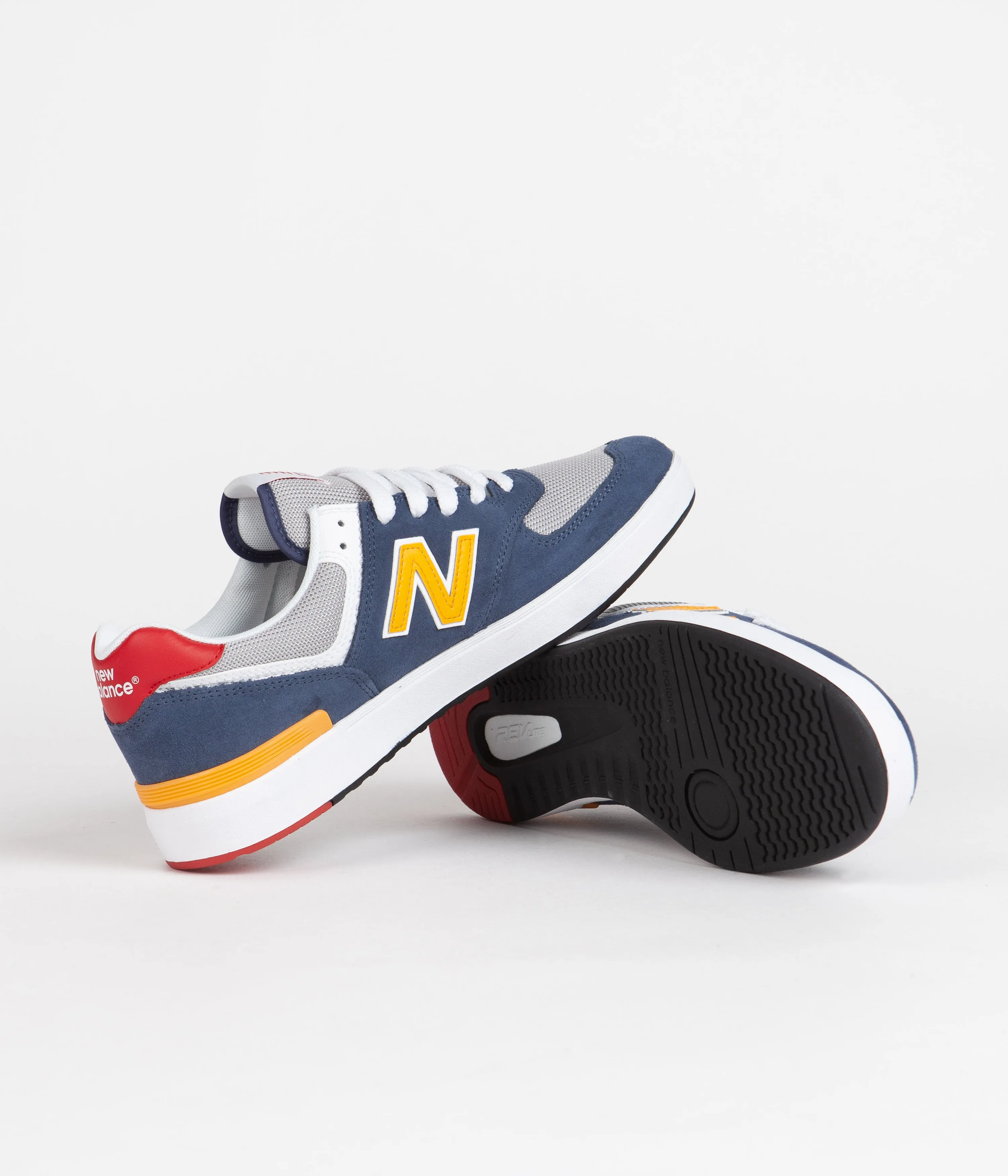 New Balance Numeric Pro Court 574 Shoes - Navy / Yellow