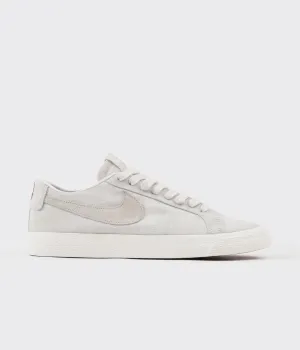 Nike SB Blazer Low Canvas Deconstructed Shoes - Phantom / Light Bone - Habanero Red