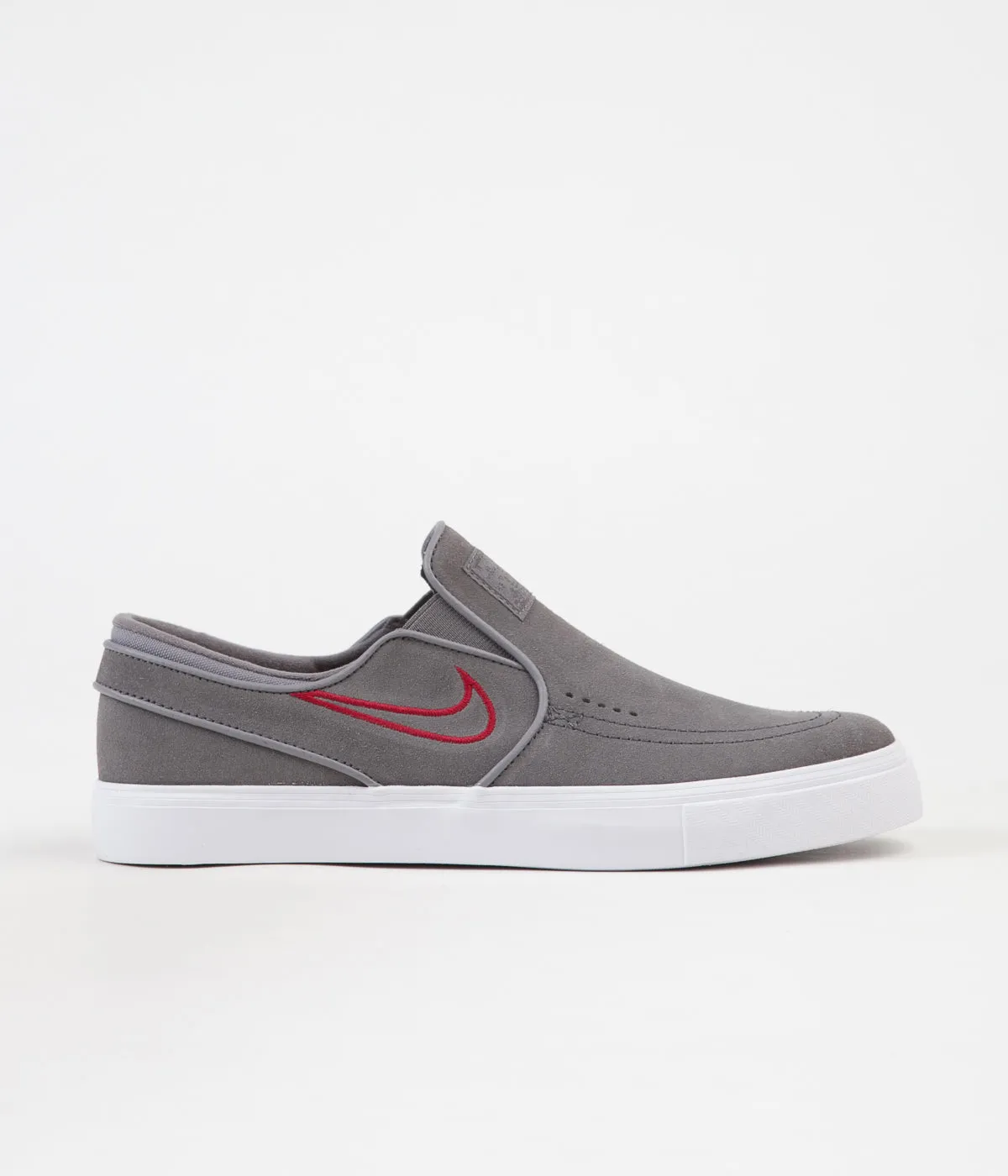 Nike SB Stefan Janoski Slip On Shoes - Gunsmoke / Gunsmoke - Red Crush