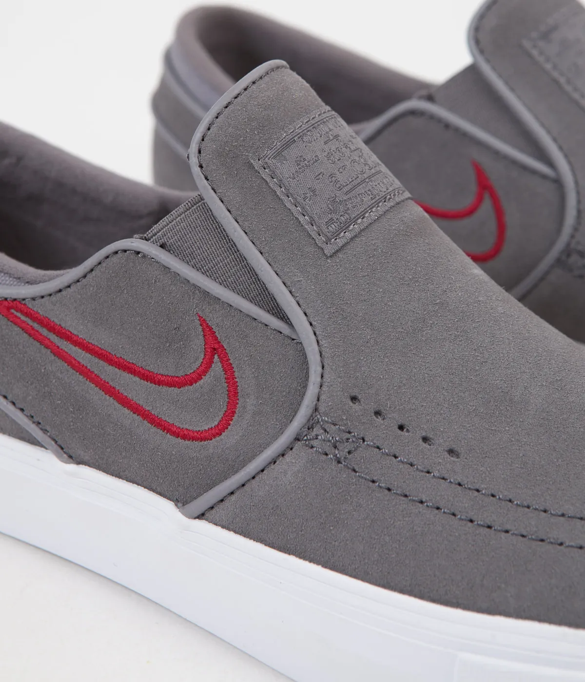 Nike SB Stefan Janoski Slip On Shoes - Gunsmoke / Gunsmoke - Red Crush