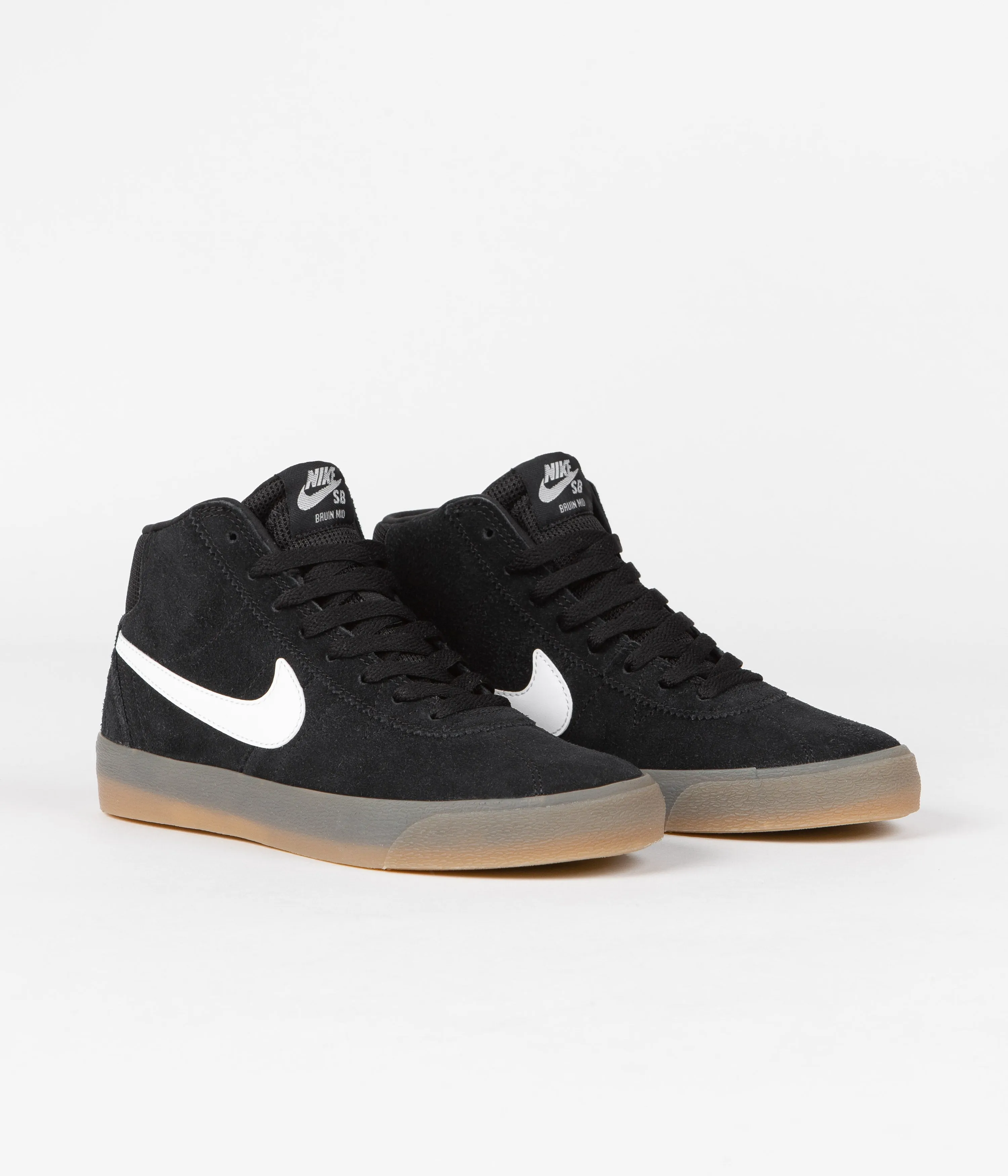 Nike SB Womens Bruin High Shoes - Black / White - Gum Light Brown