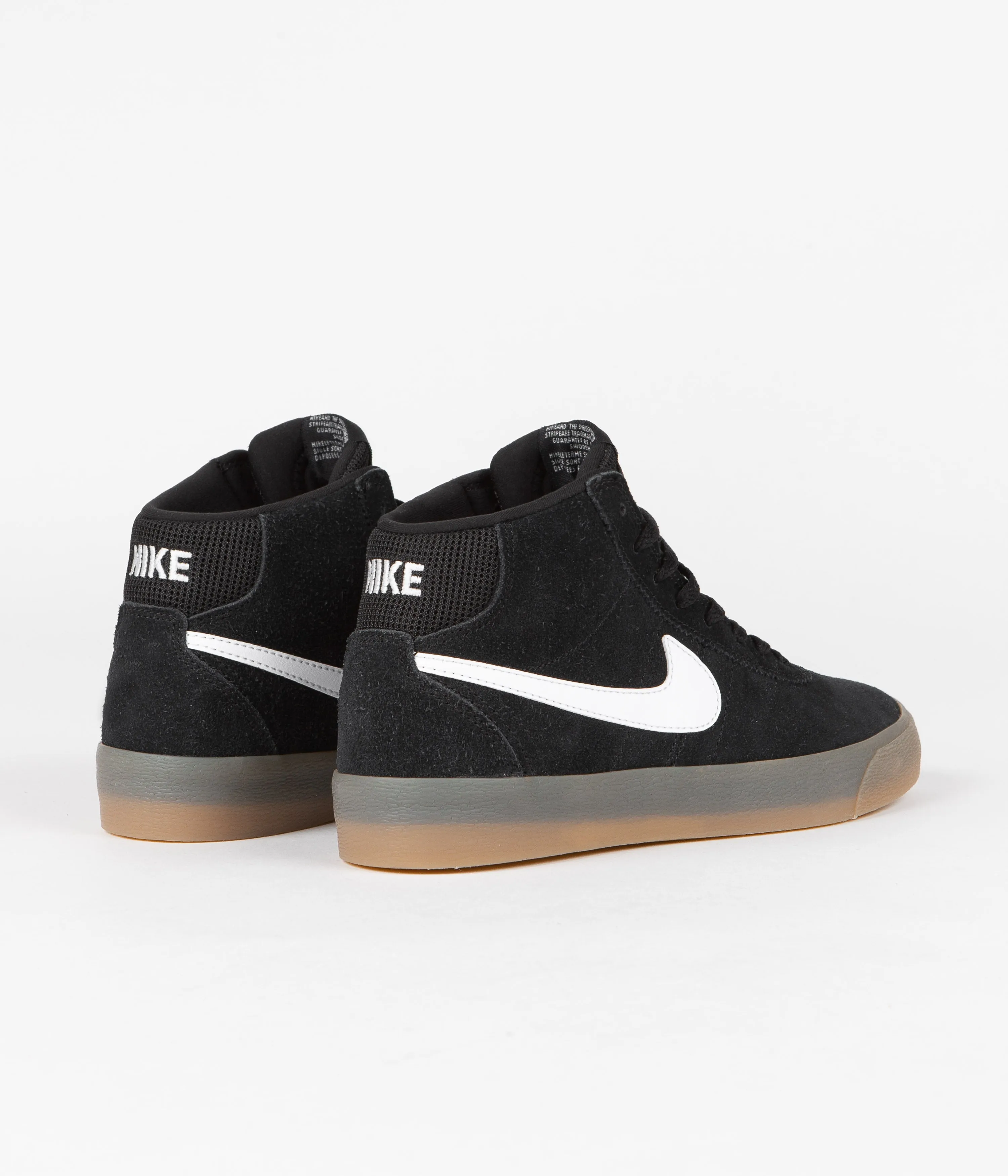 Nike SB Womens Bruin High Shoes - Black / White - Gum Light Brown