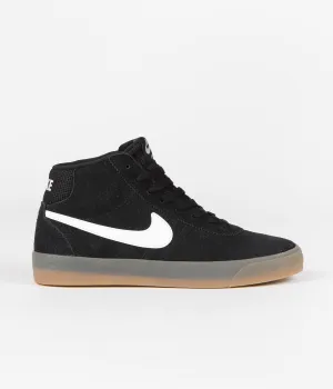 Nike SB Womens Bruin High Shoes - Black / White - Gum Light Brown