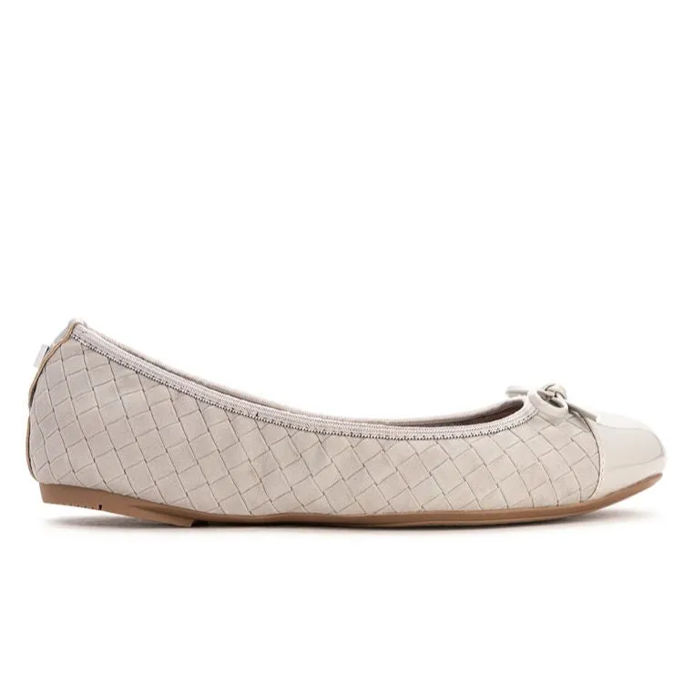 OLIVIA Ballet Flat Shoes - Grey Suede W/ Emboss