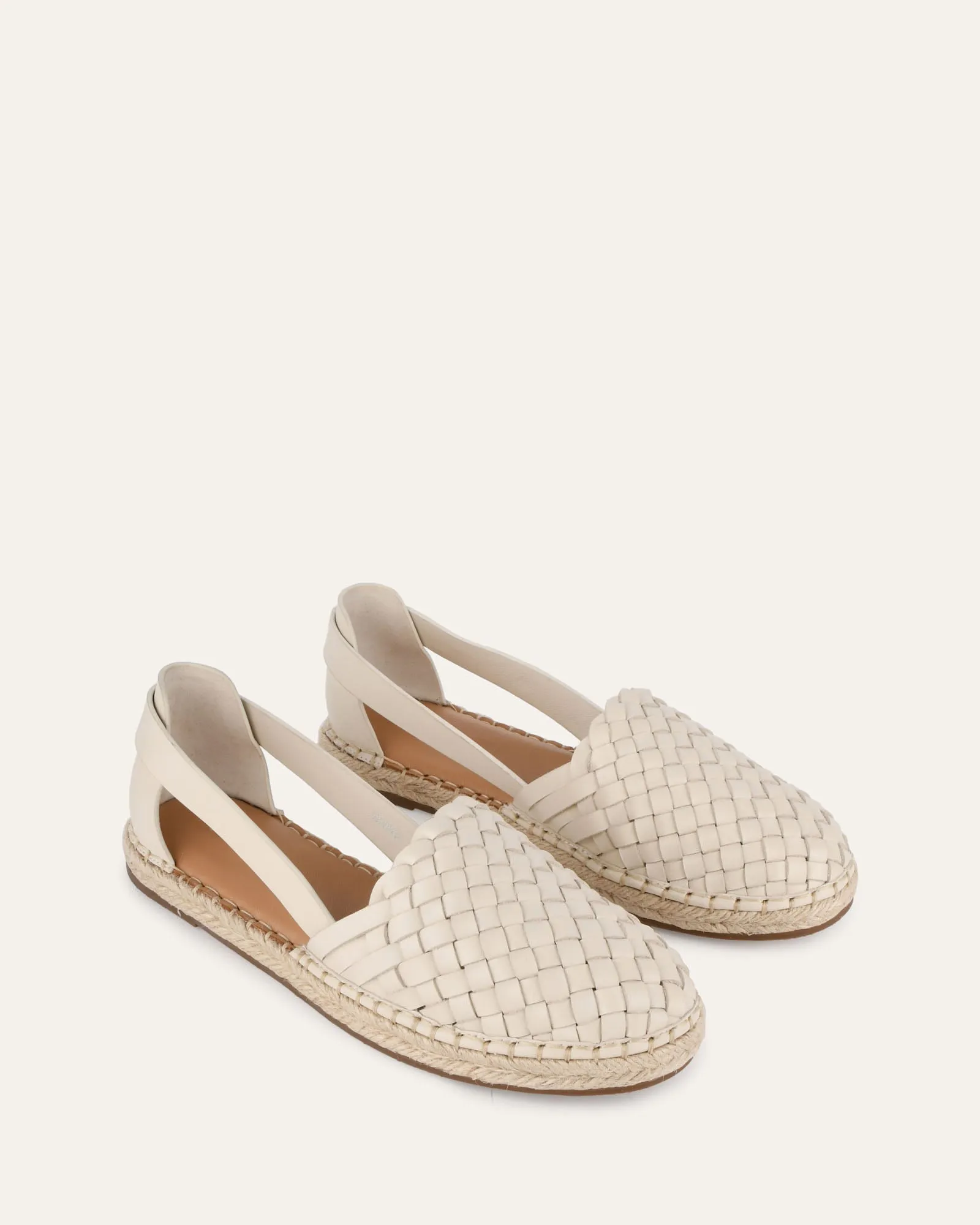 OPAL FLAT ESPADRILLES OFF WHITE LEATHER