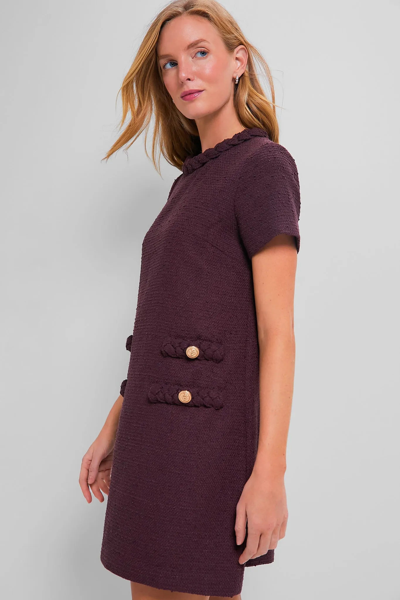 Oxblood Tweed Jackie Dress