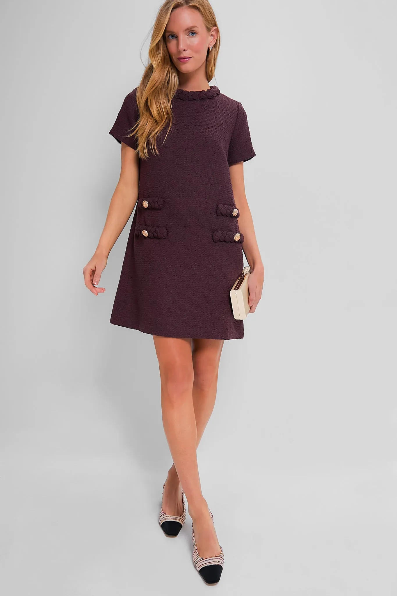 Oxblood Tweed Jackie Dress