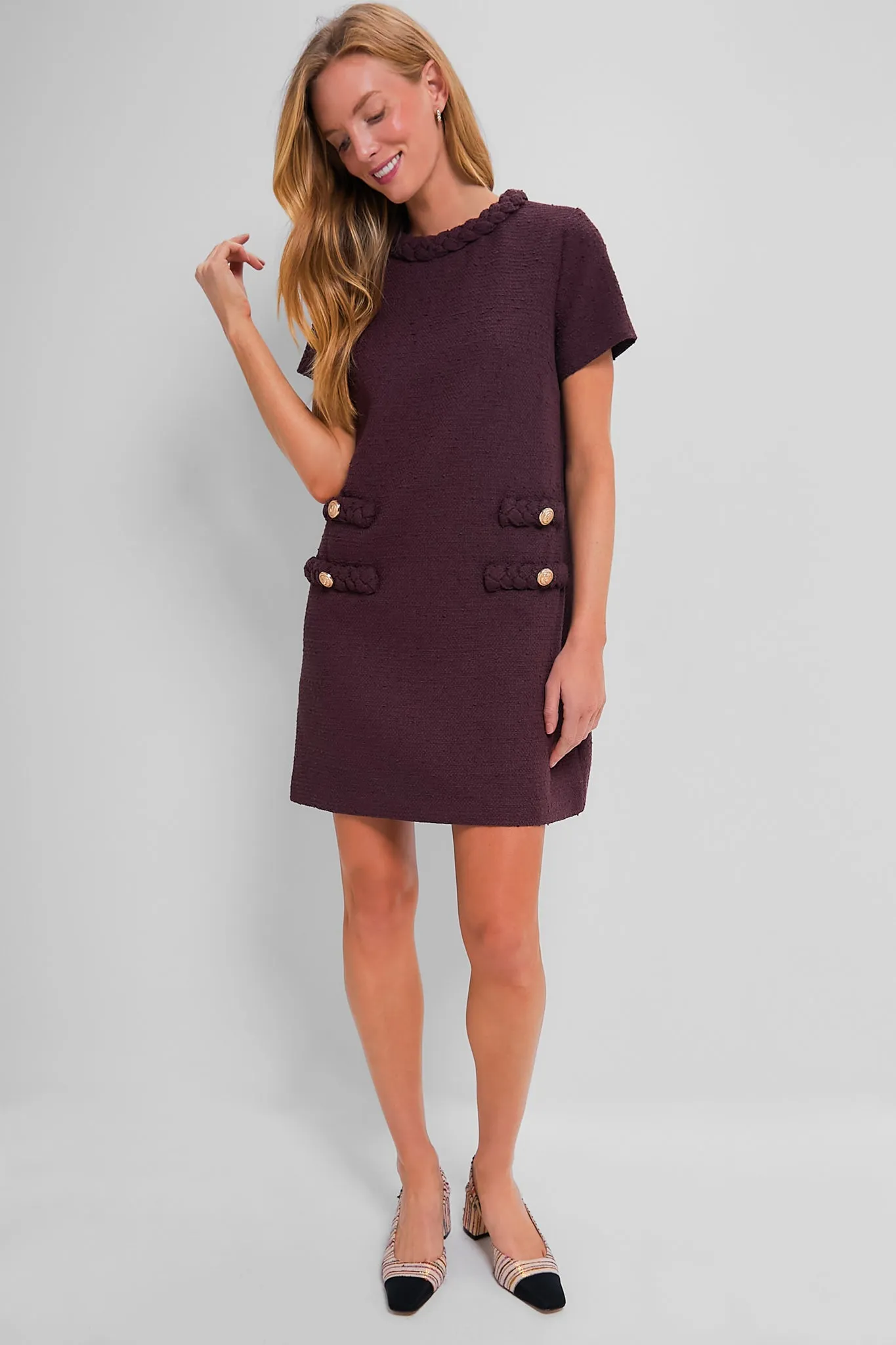 Oxblood Tweed Jackie Dress