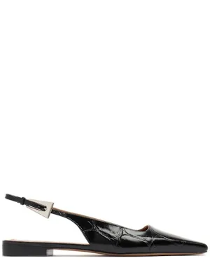 Paris Texas   10mm Bettina leather slingback flats 