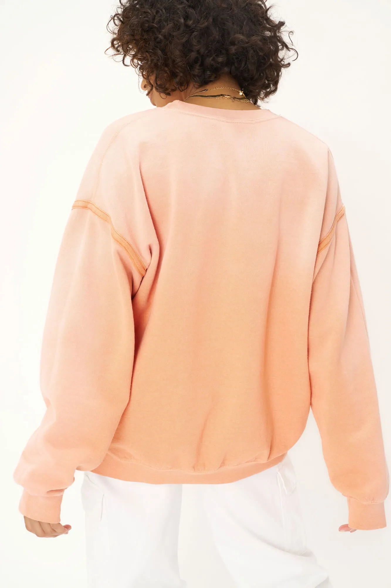 Pia Sun Faded Crew Sweatshirt - Apricot Quartz