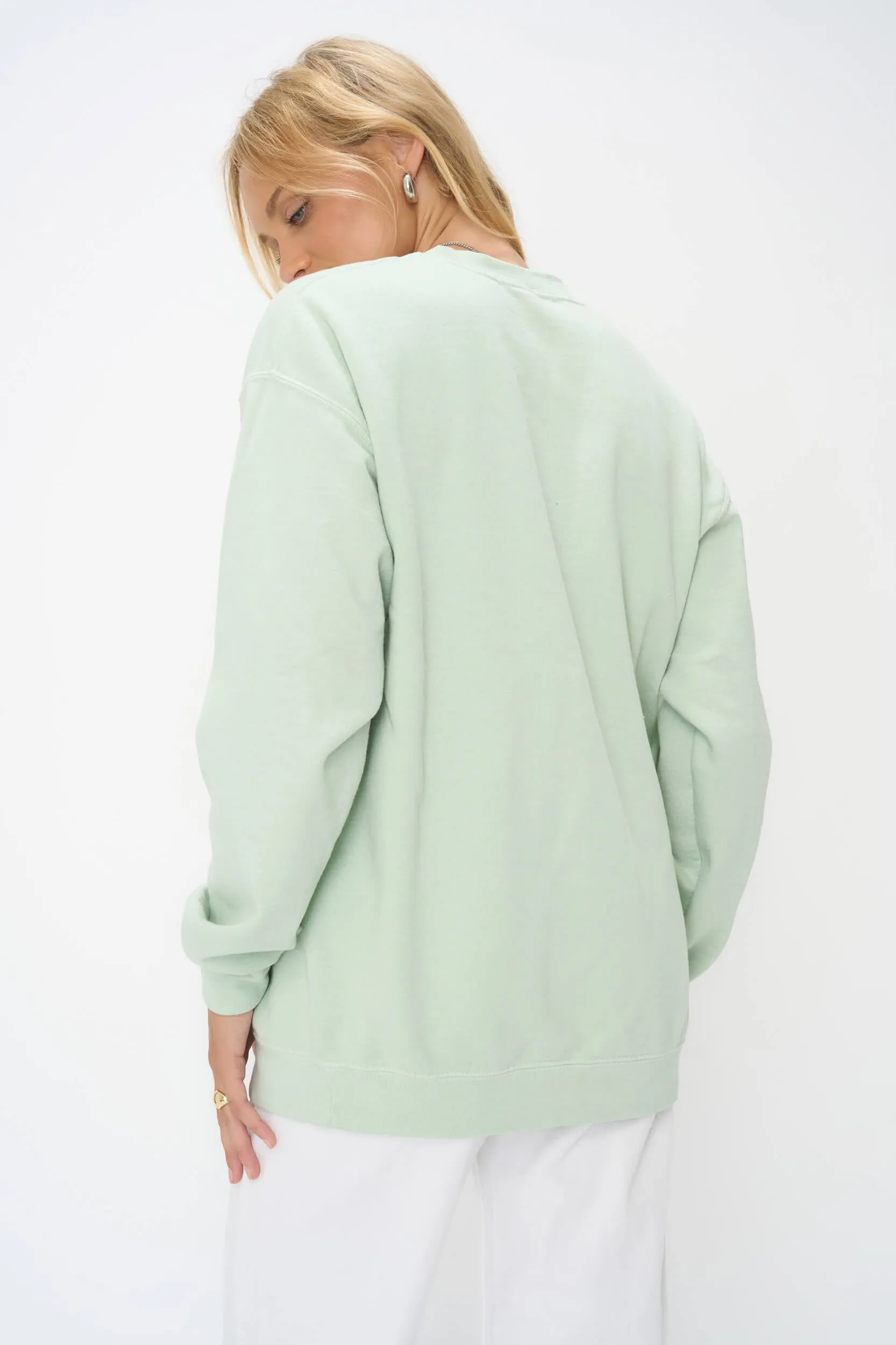 Pink Lady Oversized Sweatshirt - Mint Matcha