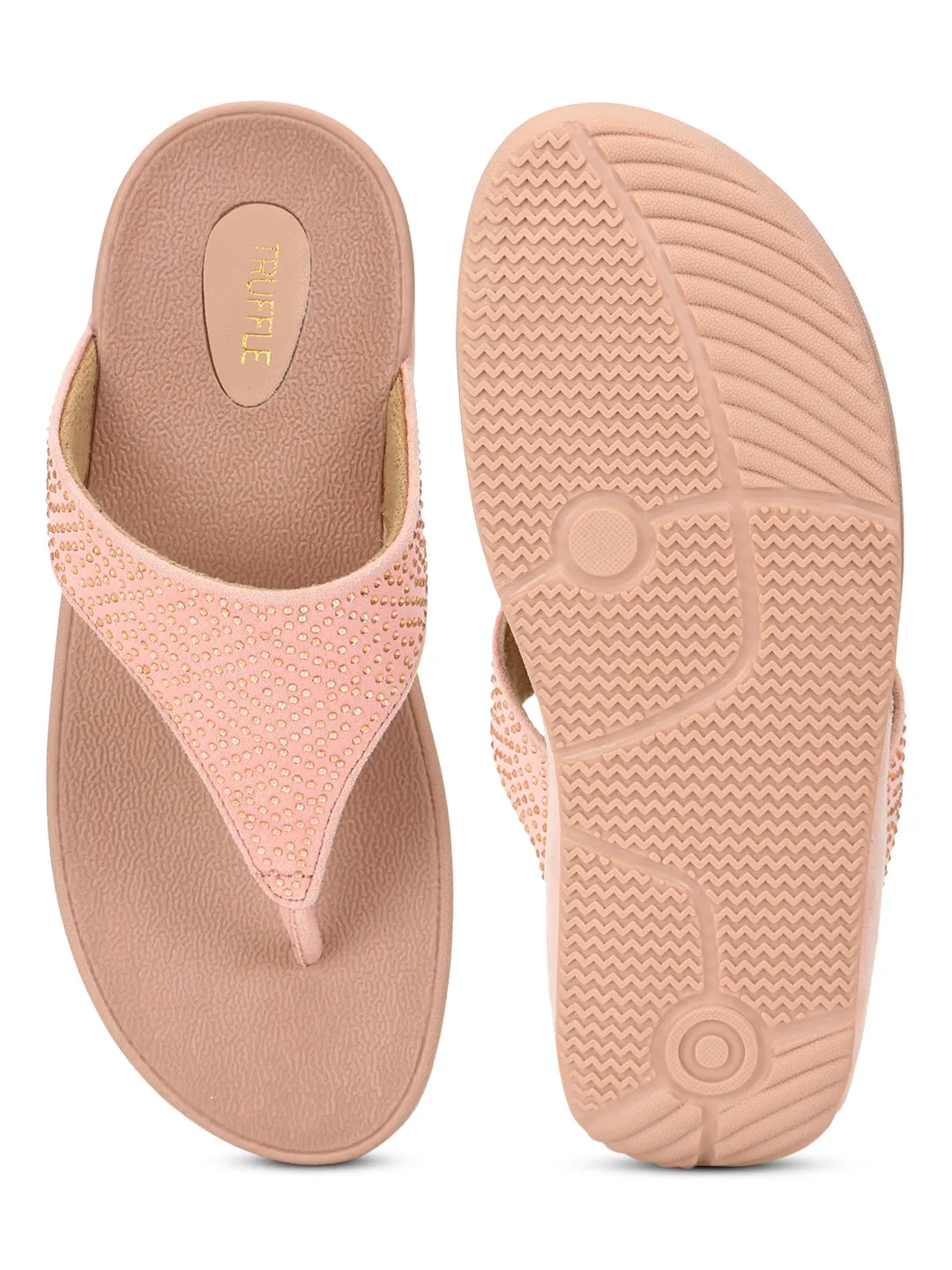 Pink Suede Comfort Flats (TC-CD-905-PNK)