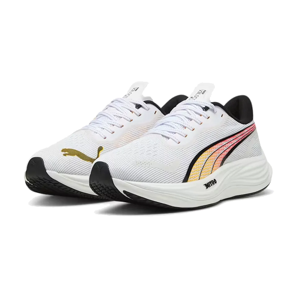 PUMA Men's Velocity NITRO 3 Puma White/Sun Stream