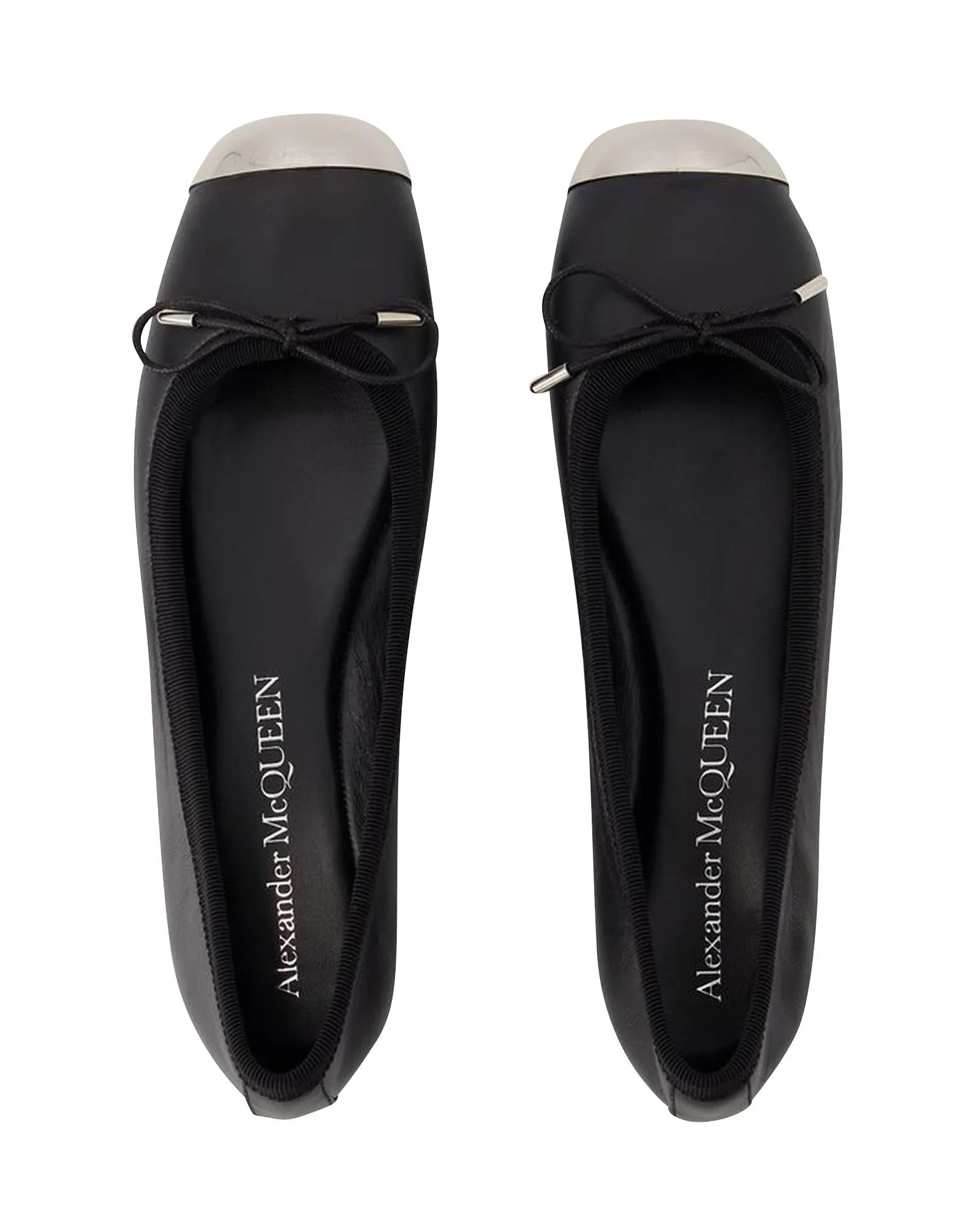 Punk Ballet Flats - Leather - Black/Silver