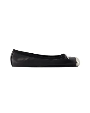 Punk Ballet Flats - Leather - Black/Silver