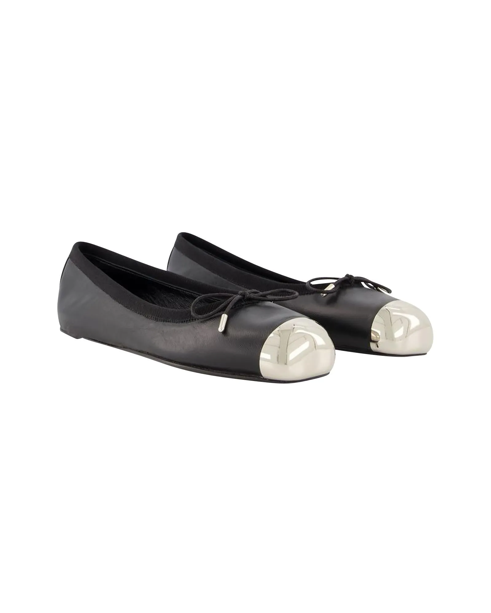 Punk Ballet Flats - Leather - Black/Silver