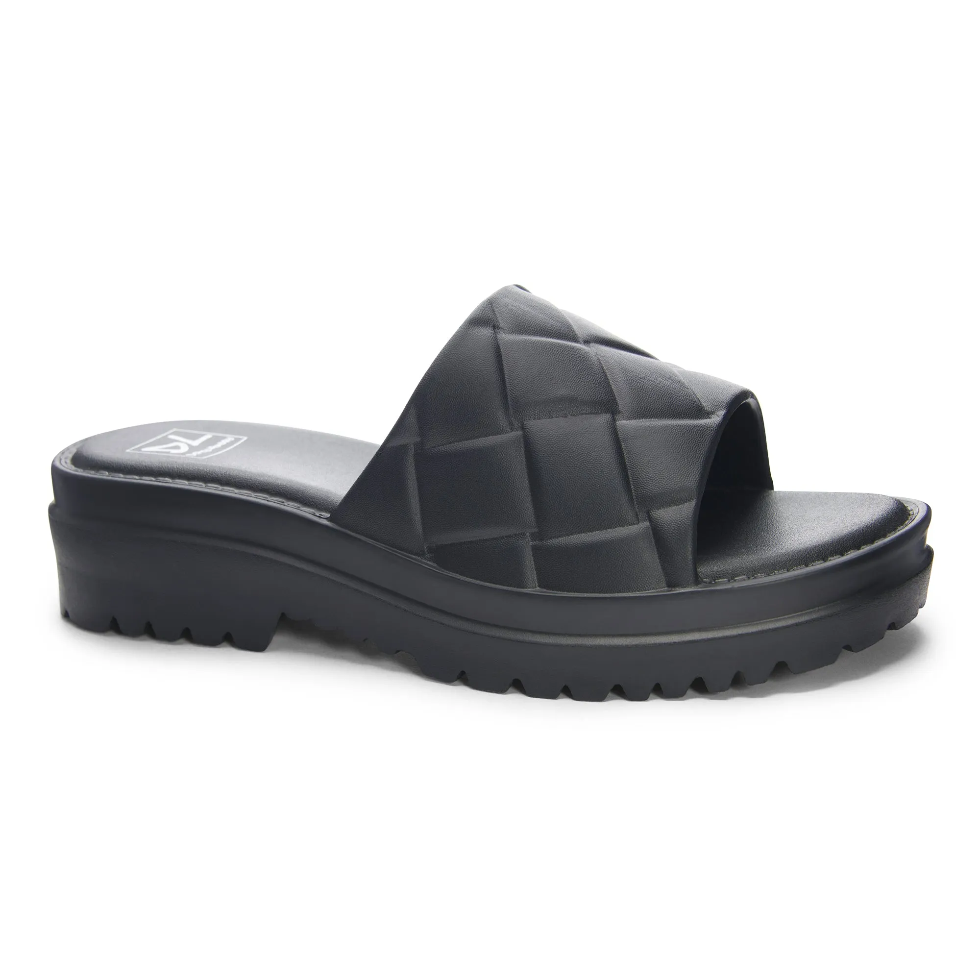 "Comfy Stroll" Black Slip On Slides