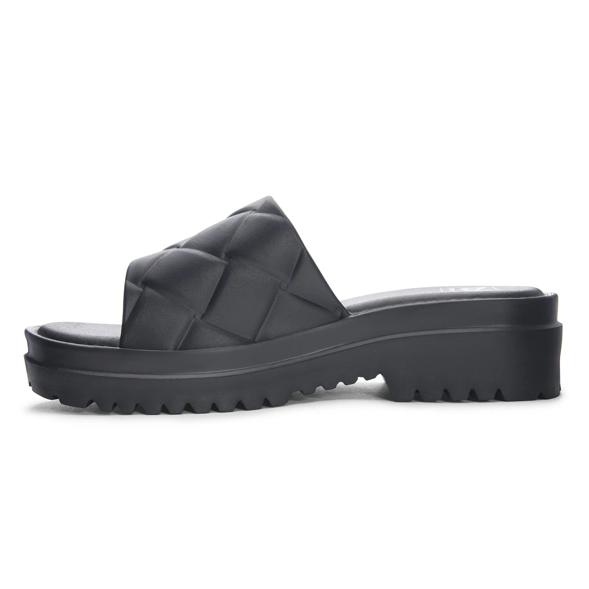 "Comfy Stroll" Black Slip On Slides