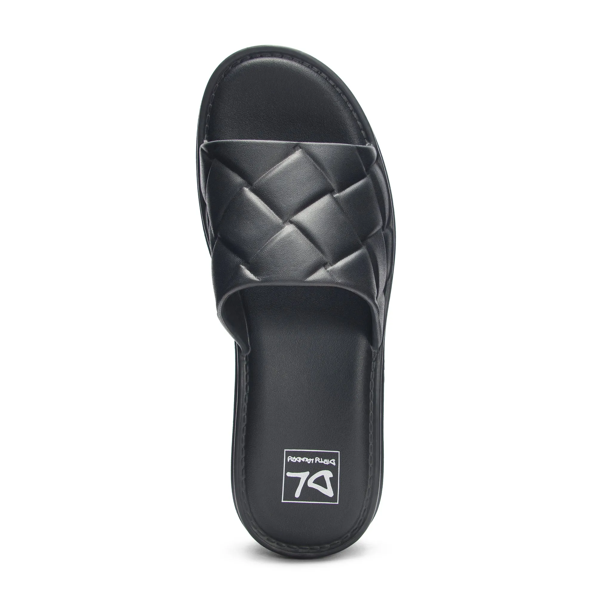 "Comfy Stroll" Black Slip On Slides