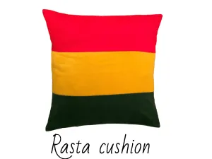 RASTA Pattern Cushion Cover -  Handmade in the UK from Truly Sumptuous Velvets - 45 x 45 cm (18x18”)