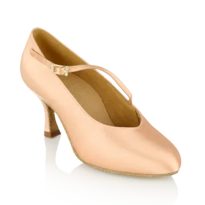 Ray Rose 116A_SALE Rockslide Light Flesh Satin Standard Ballroom Dance Shoe with Round Toe and Diagonal Strap