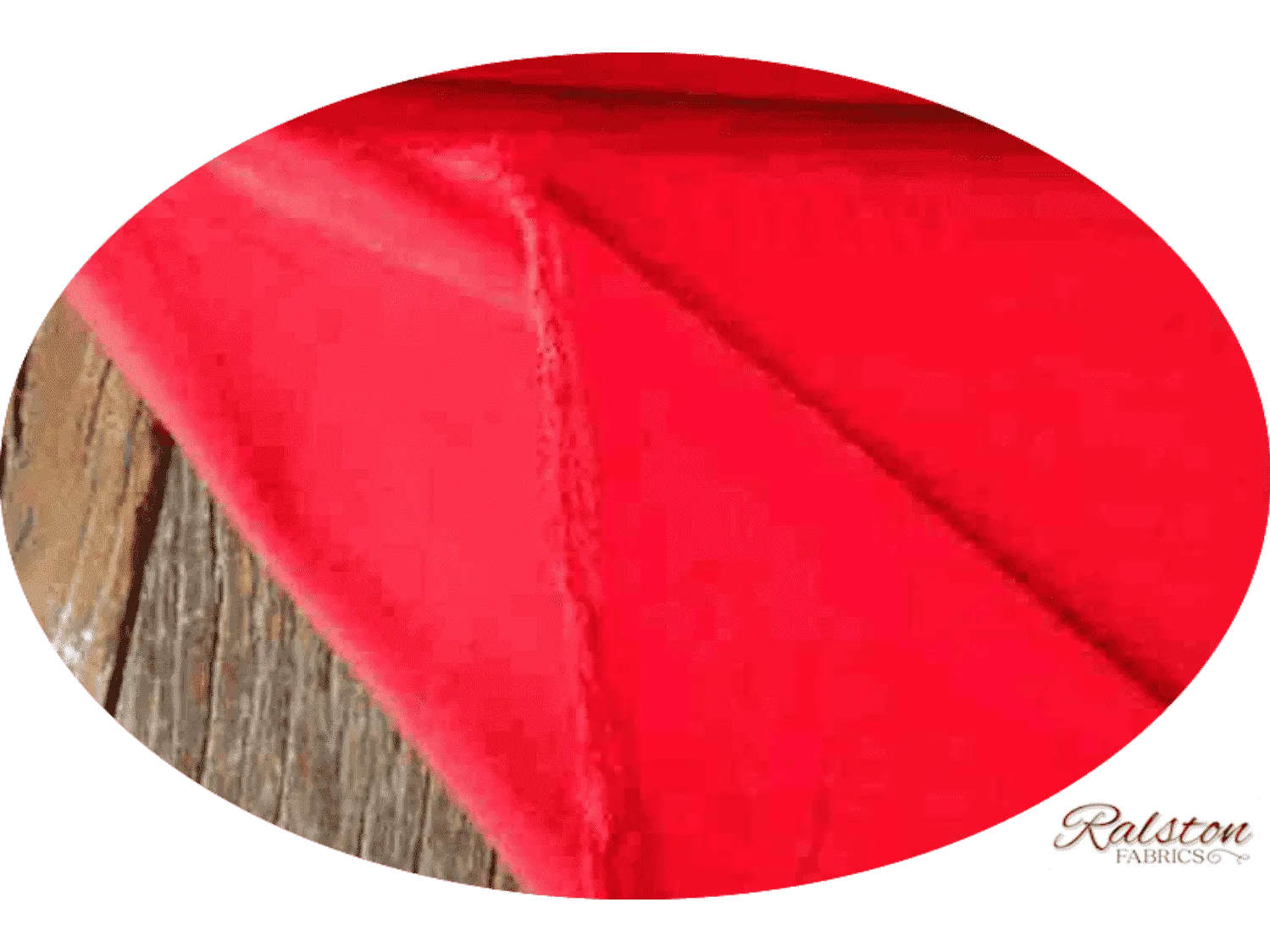 RED - Cotton Dressmaking Velvet / Velveteen - Postbox, Father Christmas