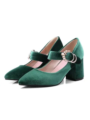 Retro Mary Jane Chunky High Heel Shoes