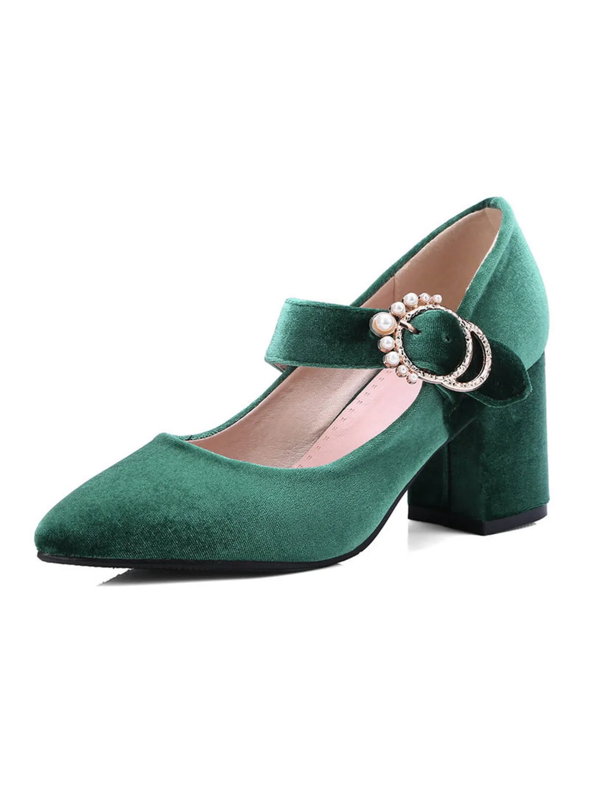 Retro Mary Jane Chunky High Heel Shoes