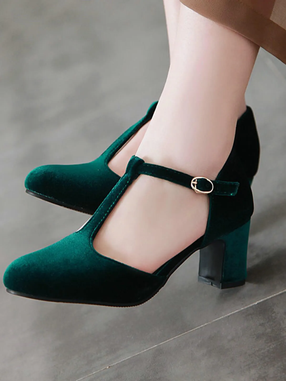 Retro T-Strap Mary Jane High Heel Shoes