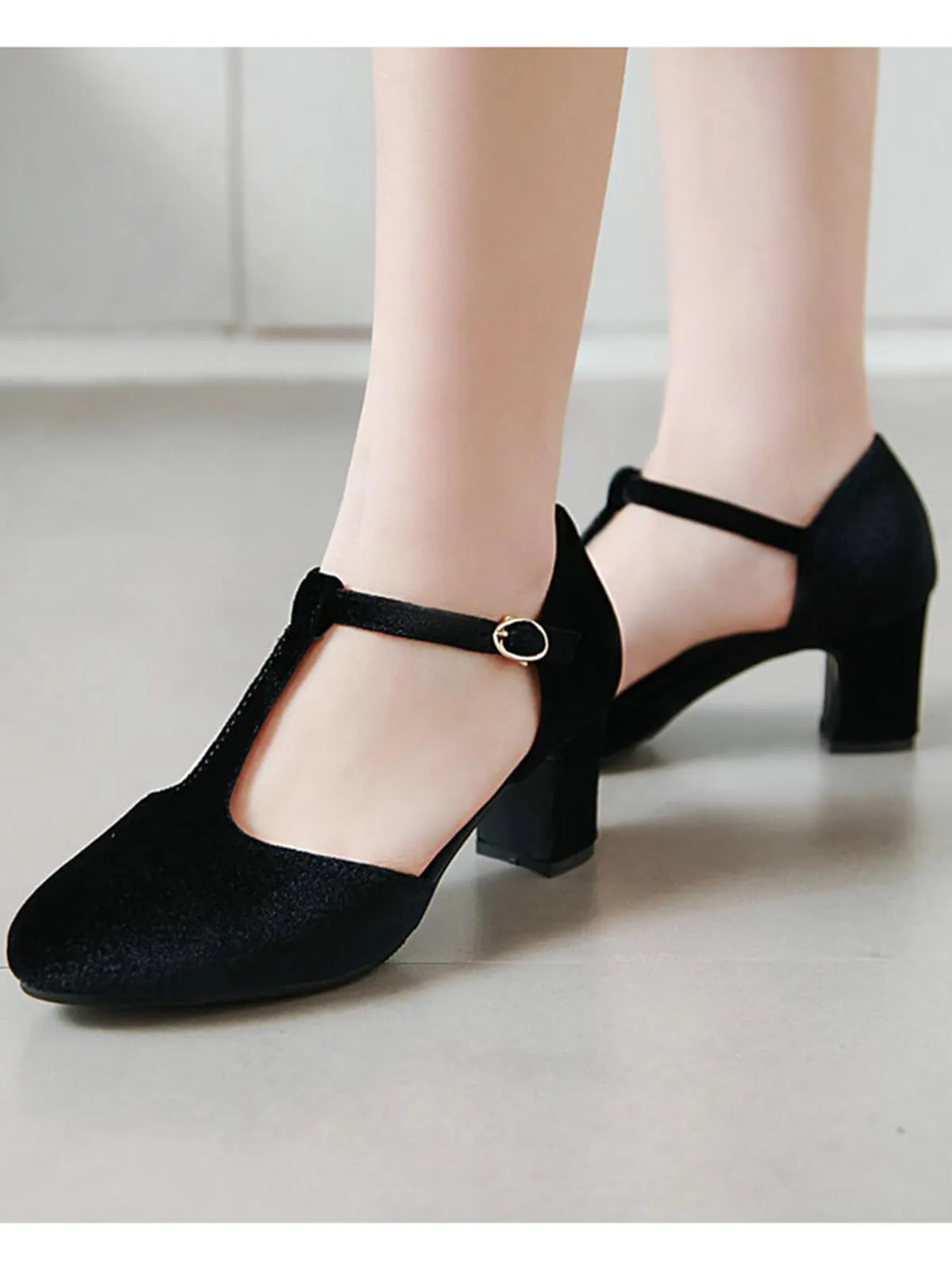 Retro T-Strap Mary Jane High Heel Shoes