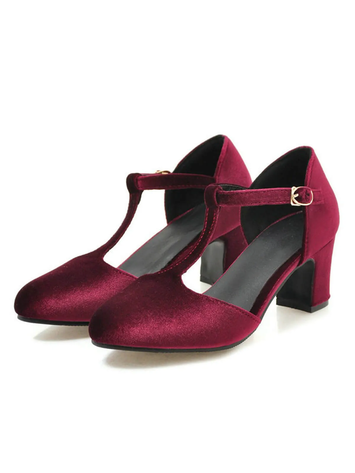 Retro T-Strap Mary Jane High Heel Shoes