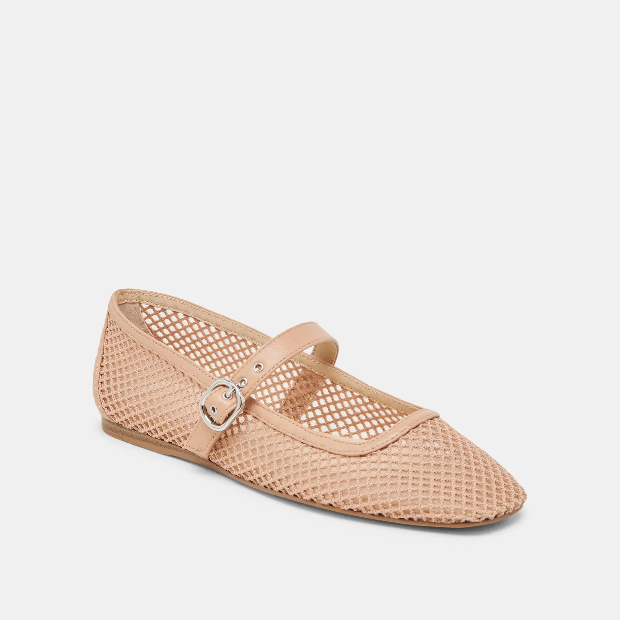 RODNI MESH BALLET FLATS LIGHT TAN WOVEN MESH