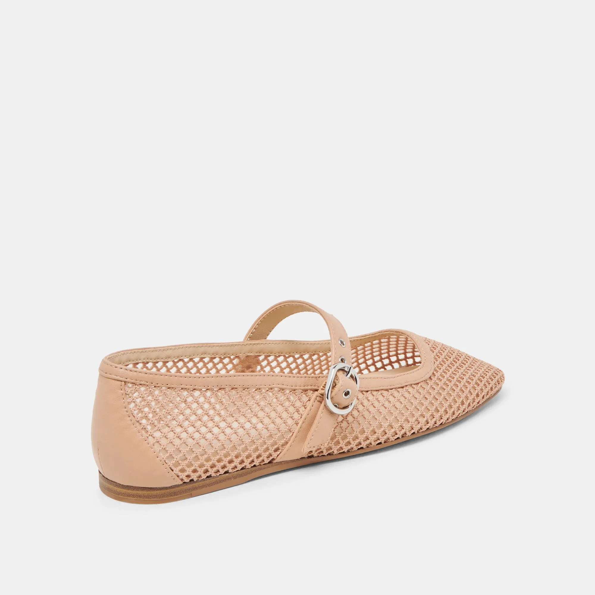 RODNI MESH BALLET FLATS LIGHT TAN WOVEN MESH