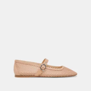 RODNI MESH BALLET FLATS LIGHT TAN WOVEN MESH