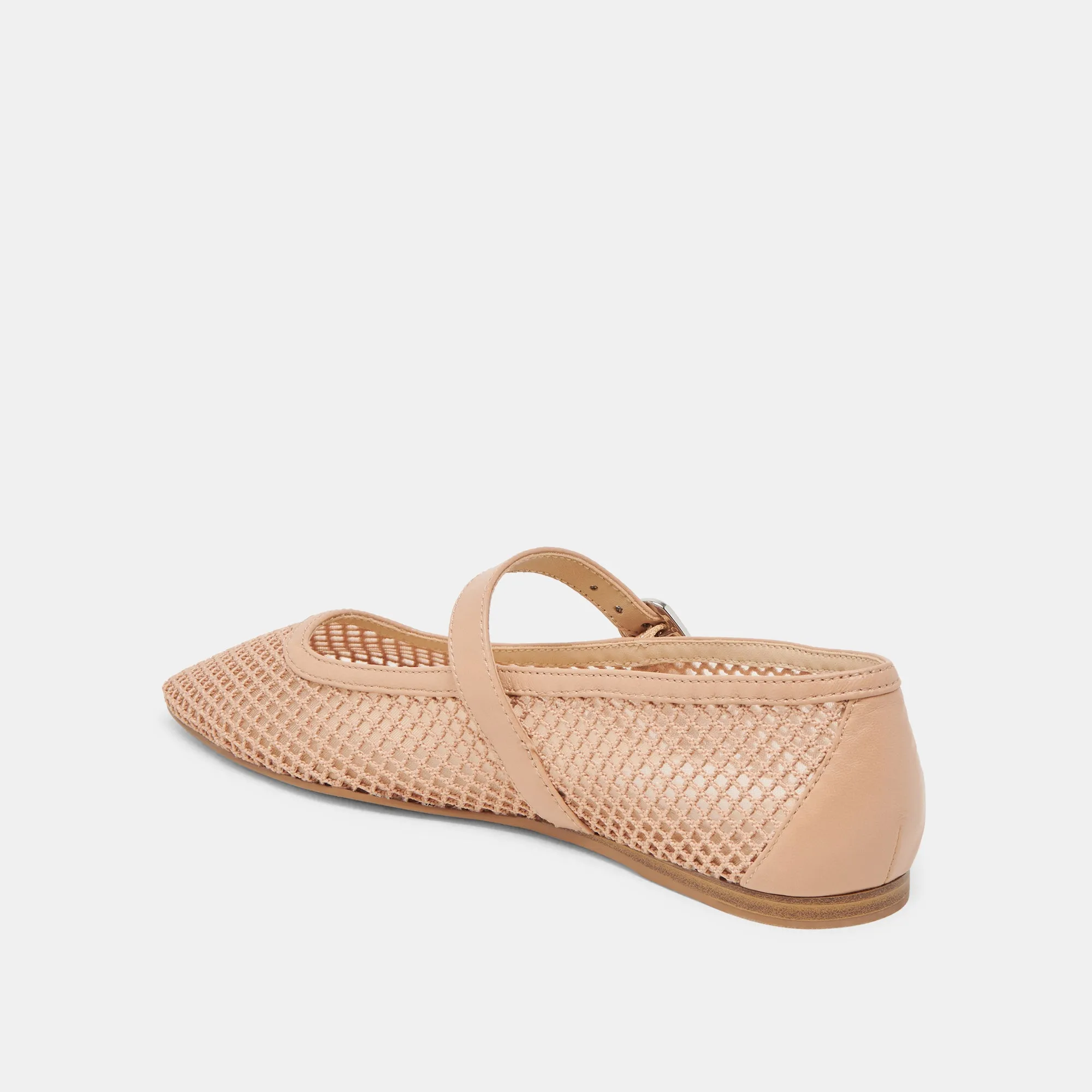 RODNI MESH BALLET FLATS LIGHT TAN WOVEN MESH