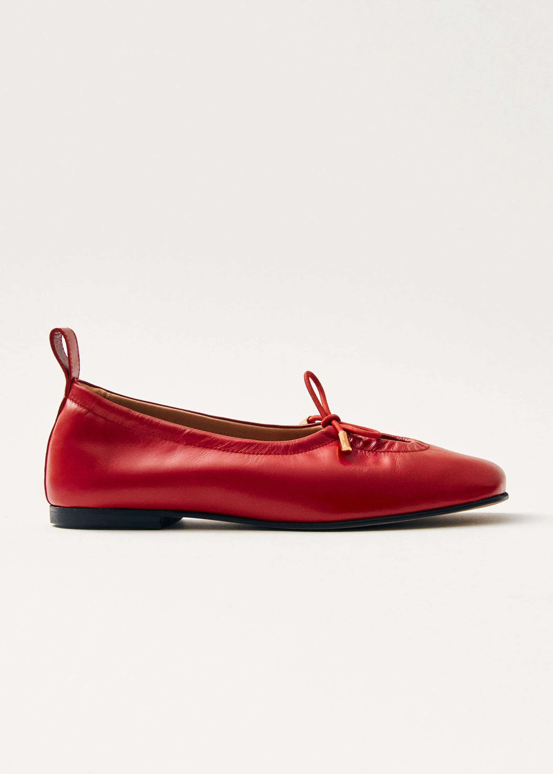 Rosalind Red Leather Ballet Flats