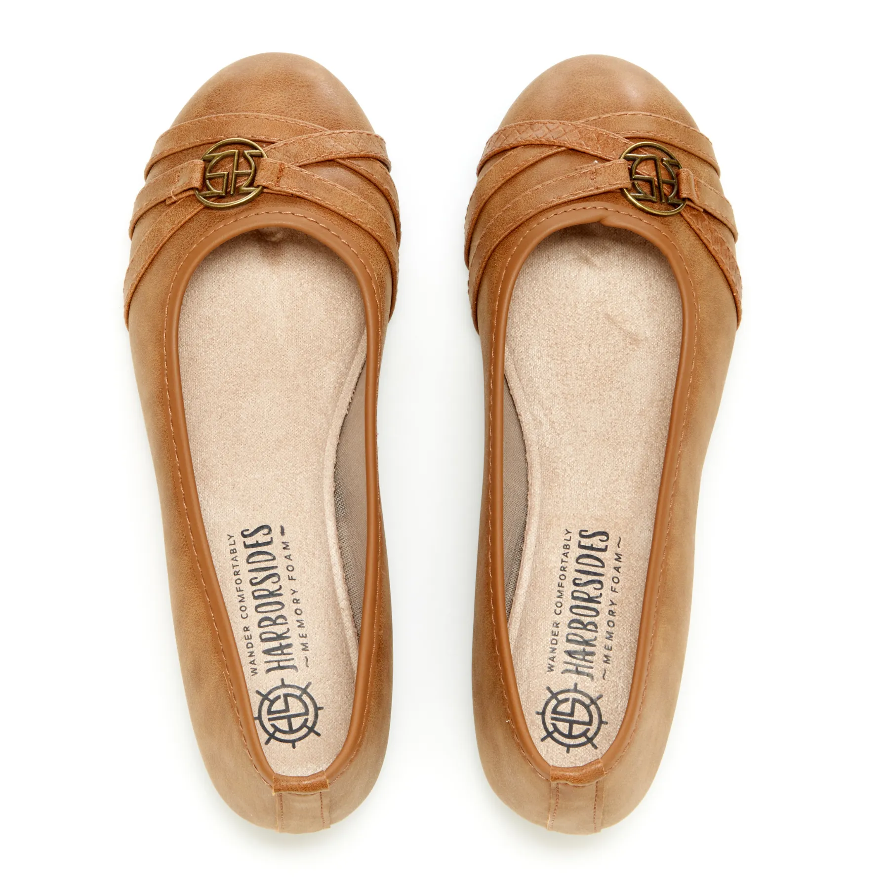 Round Toe Ornament Strap Ballet Flats (Alina)