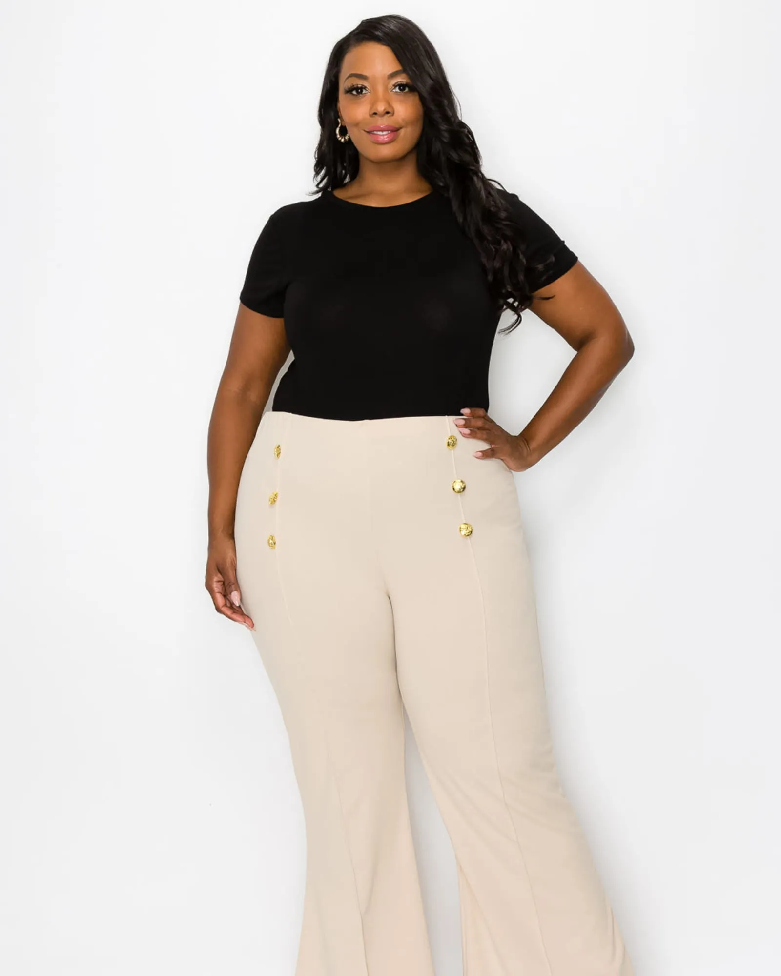 Ruth High Waisted Flare Pants | Taupe