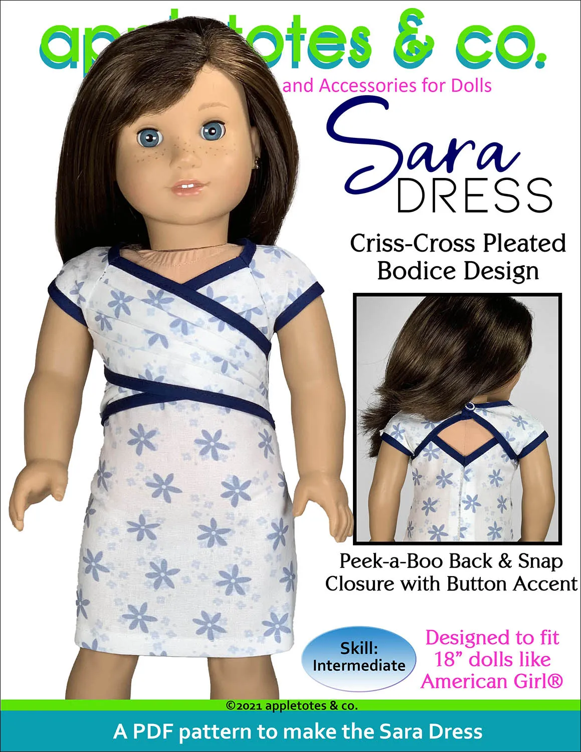 Sara Dress 18 Inch Doll Sewing Pattern