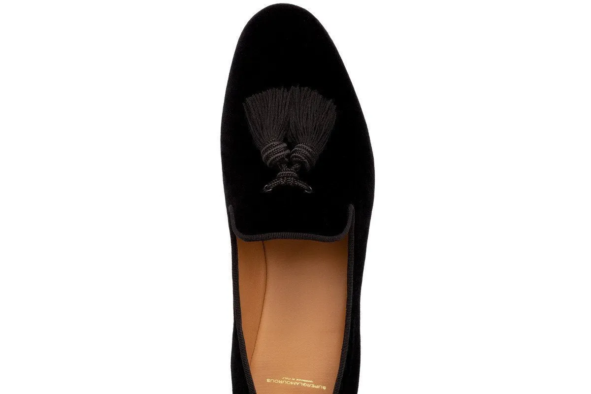 Scarpe - LOUIS VELOUR BLACK SLIPPERS