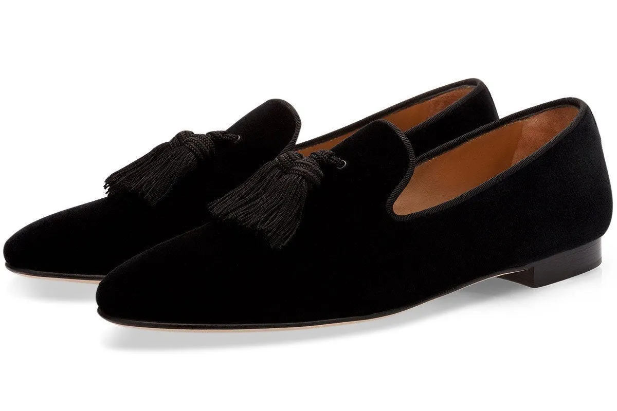 Scarpe - LOUIS VELOUR BLACK SLIPPERS