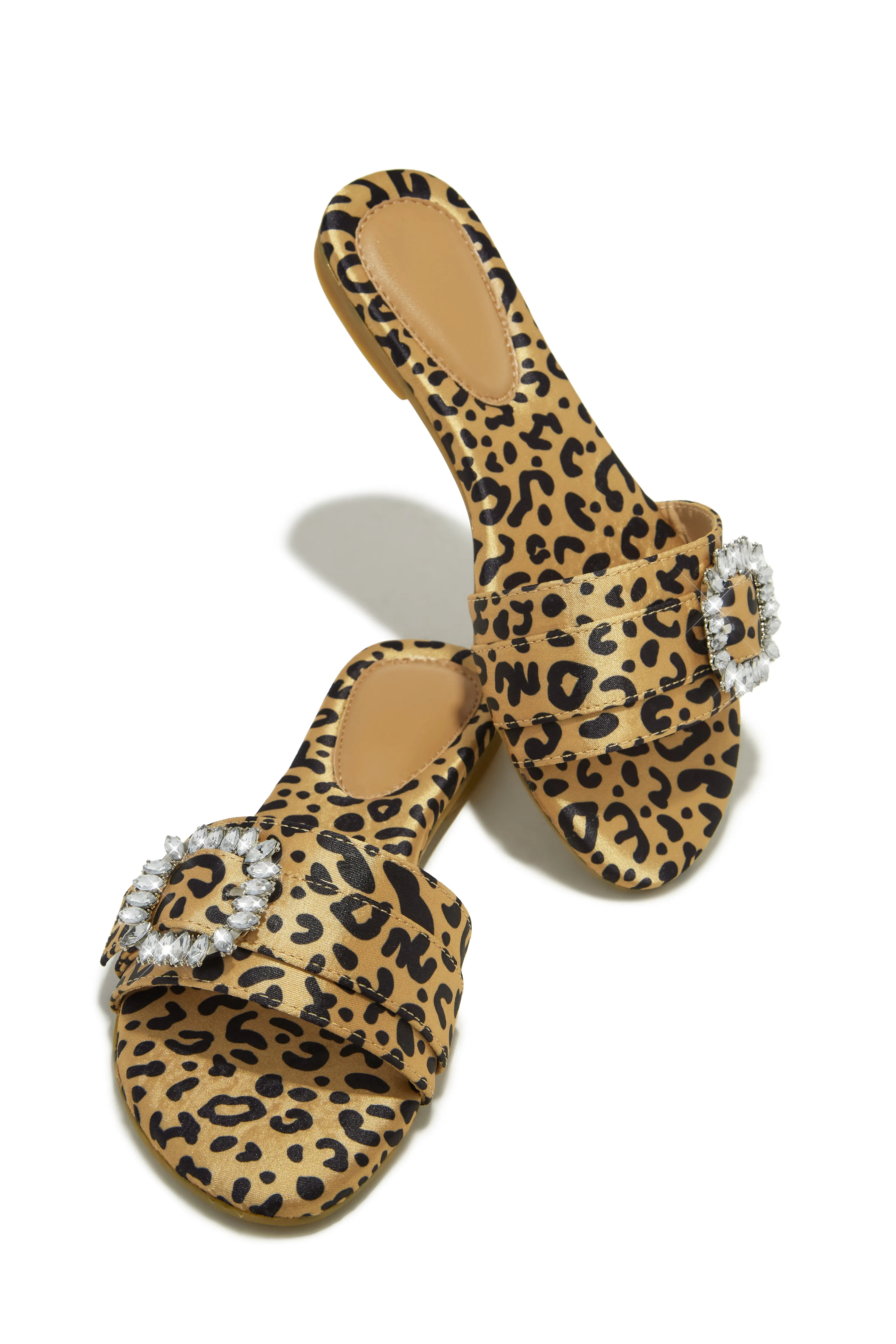 Shai Embellished Slip On Sandals - Leopard