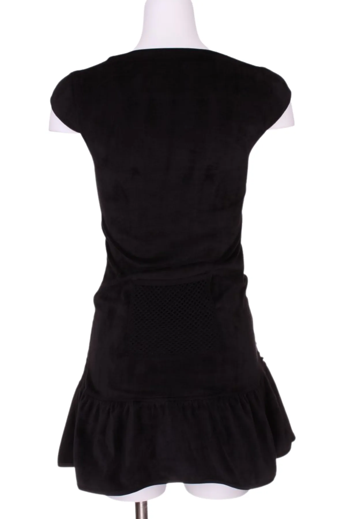 Solid Black Velvet Monroe Tennis Dress