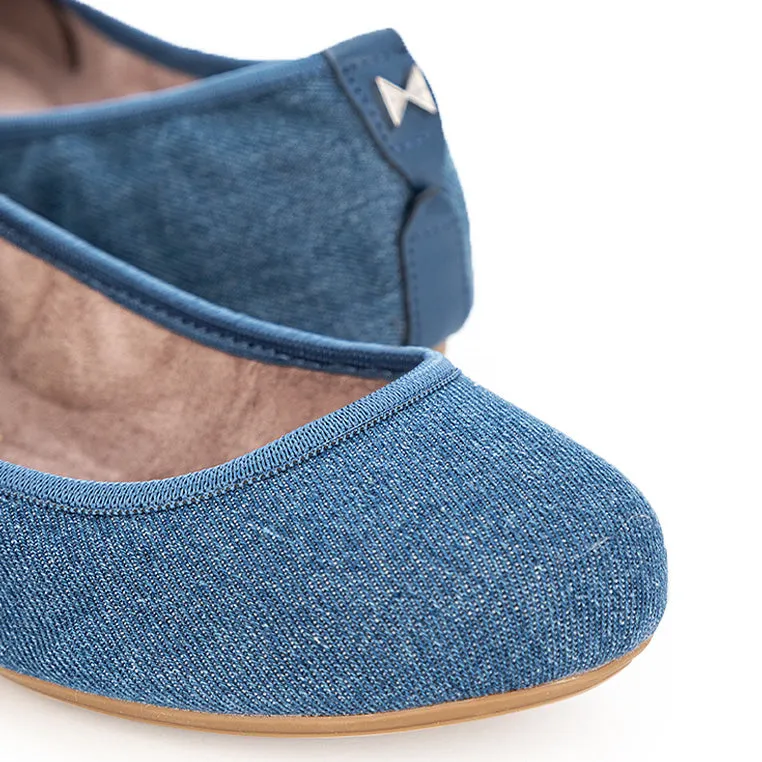 SOPHIA Ballet Flat Shoes - Blue Denim