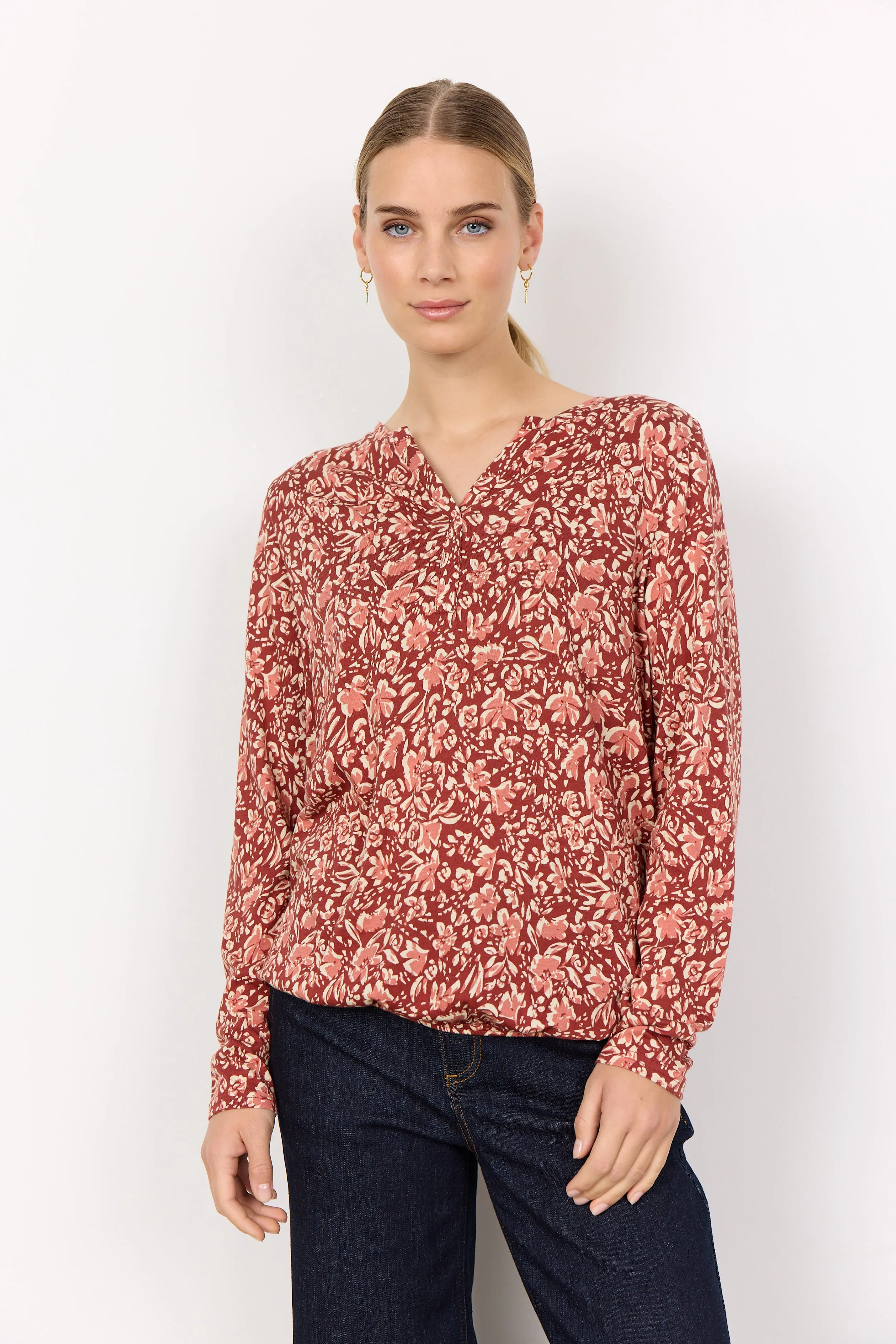 Soya Concept Felicity Notch Neck Lyocell Top