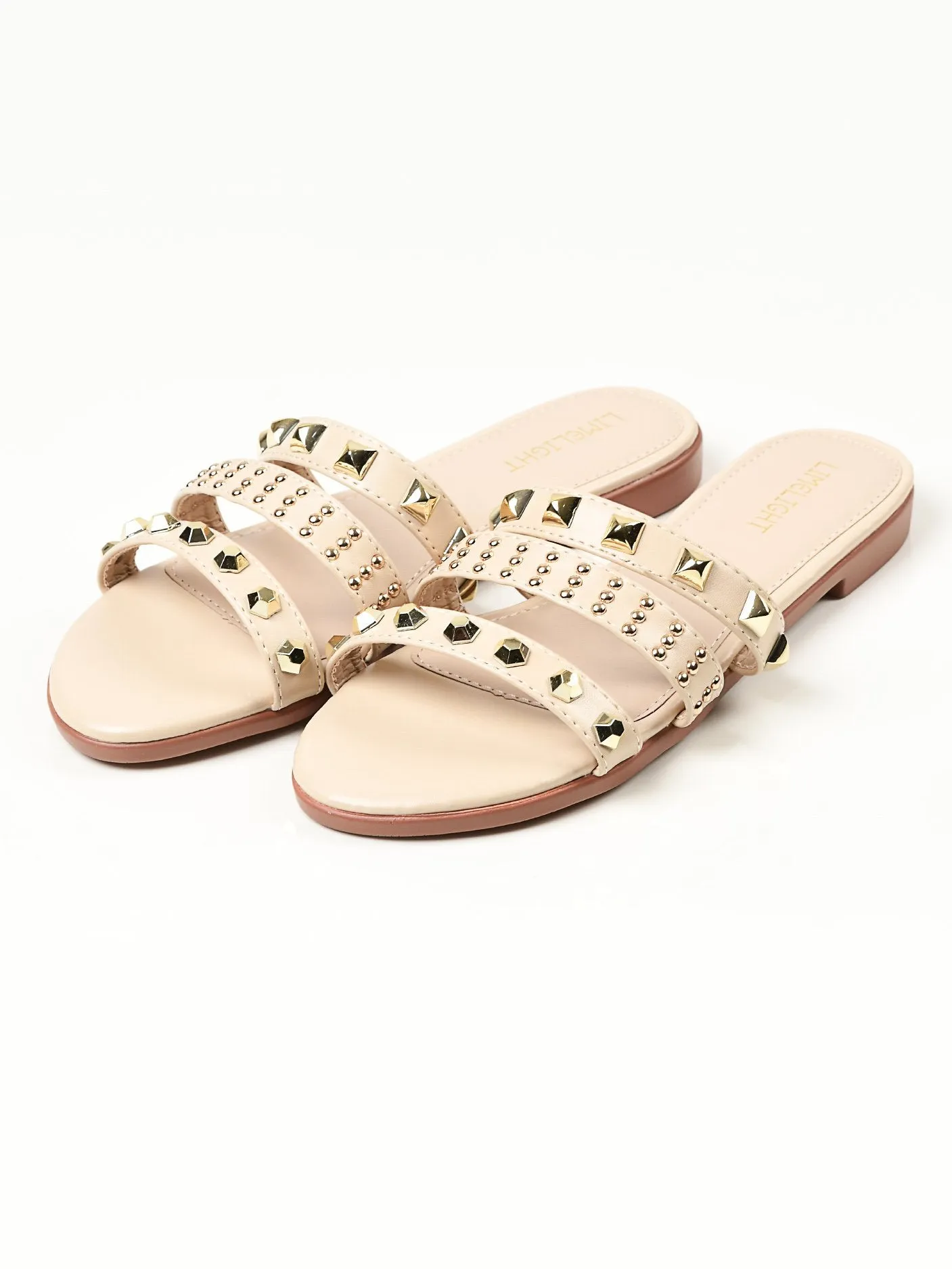 Studded Flats - Beige